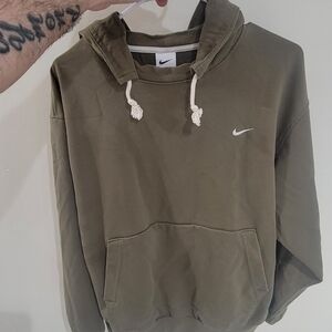 Nike Men's Green Hoodie Size Large